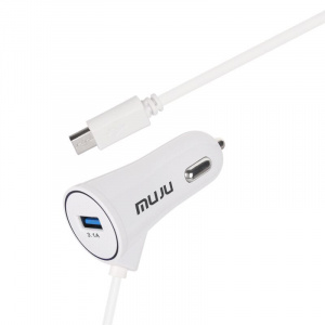 MUJU MJ-C07 ЗУ авто USB + кабель Micro USB (5B,3100mA)